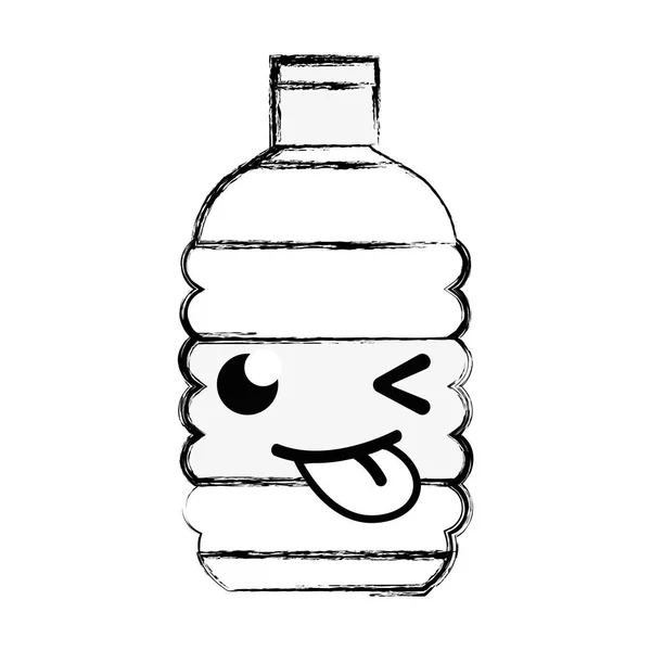 Figure Funny Tender Bottle Wather Kawaii Vector Illustration — Stock Vector