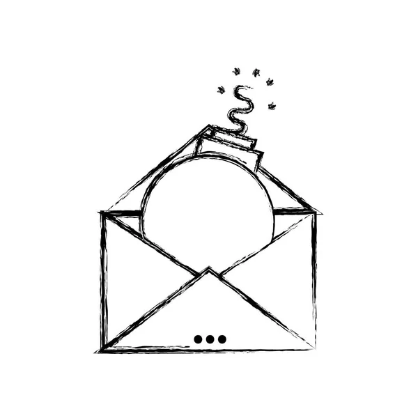 图电子邮件信息与炸弹病毒里面向量例证 — 图库矢量图片