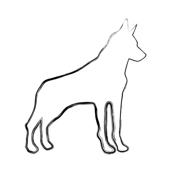 Figur Niedlich Hund Tier Traditionelle Cartoon Vektor Illustration — Stockvektor