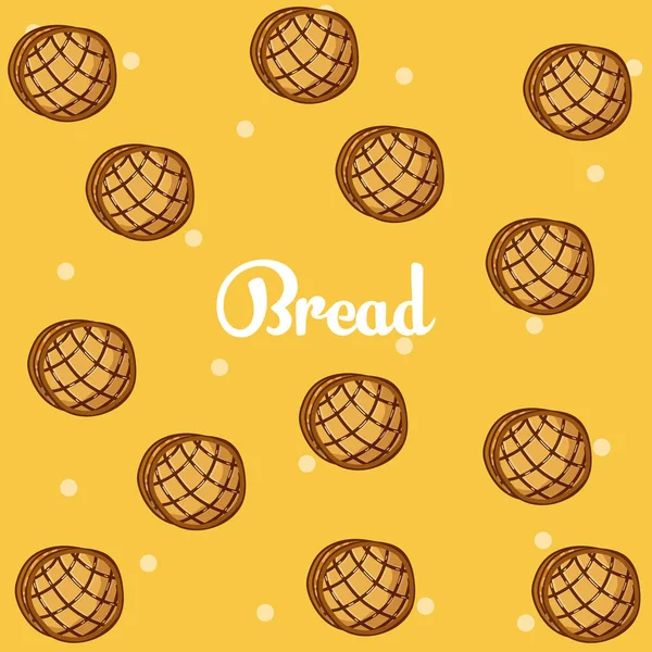 Brot Muster Cartoons Hintergrund Vektor Illustration Grafik Design — Stockvektor