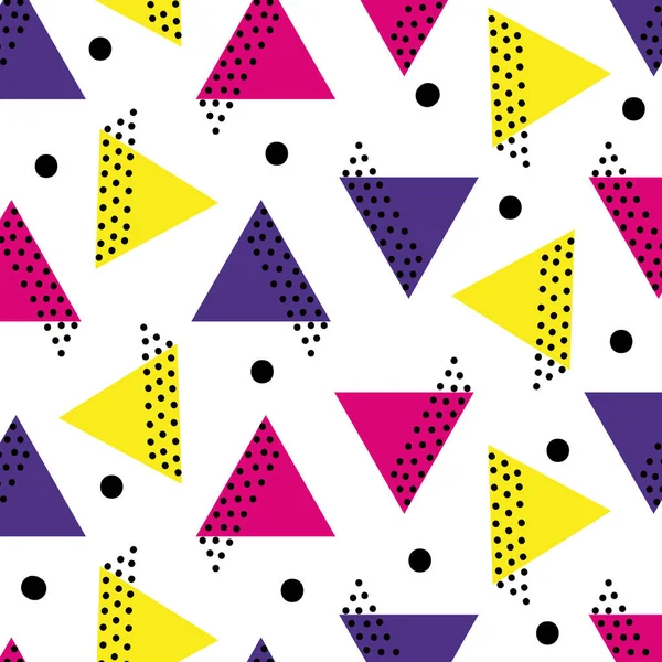 Dreieck Memphis Stil Abstrakte Hintergrund Vektor Illustration — Stockvektor