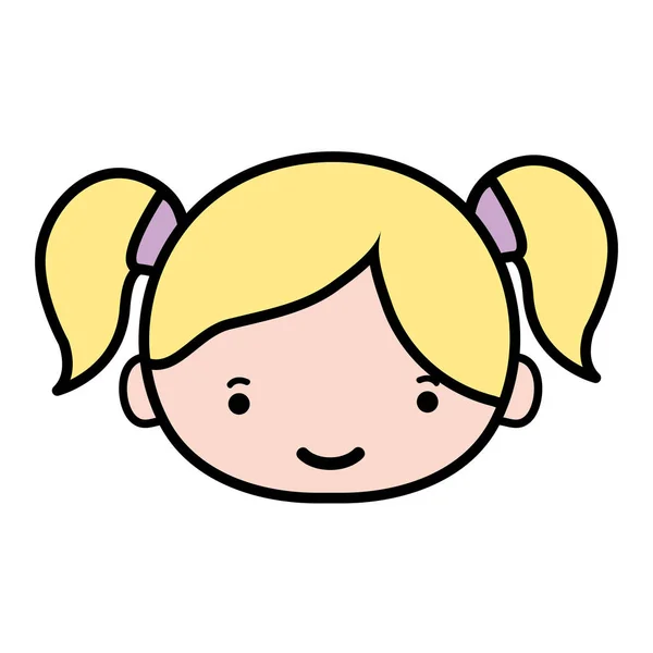 Cabeza Chica Avatar Feliz Con Ilustración Vector Pelo Hinchado — Archivo Imágenes Vectoriales