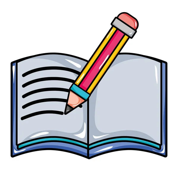 Lápiz Cuaderno Objeto Educación Escuela Vector Ilustración — Archivo Imágenes Vectoriales