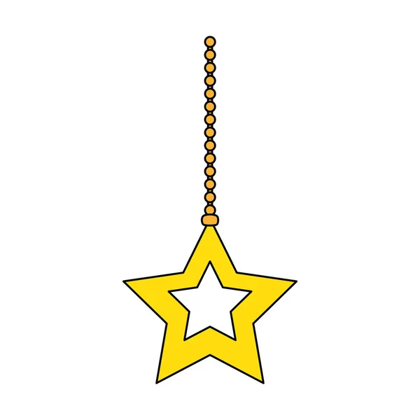 Estrella Colgando Alegría Navideña Decoración Vector Ilustración — Vector de stock