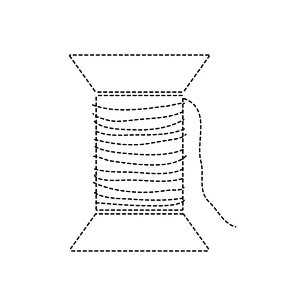 Пунктирная Форма Нити Швейные Ремесла Моды Инструмент Векторной Иллюстрации — стоковый вектор