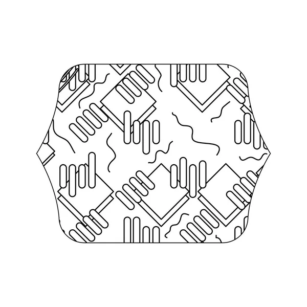 Kantenquadrat Mit Memphis Abstrakten Stil Hintergrund Vektor Illustration — Stockvektor