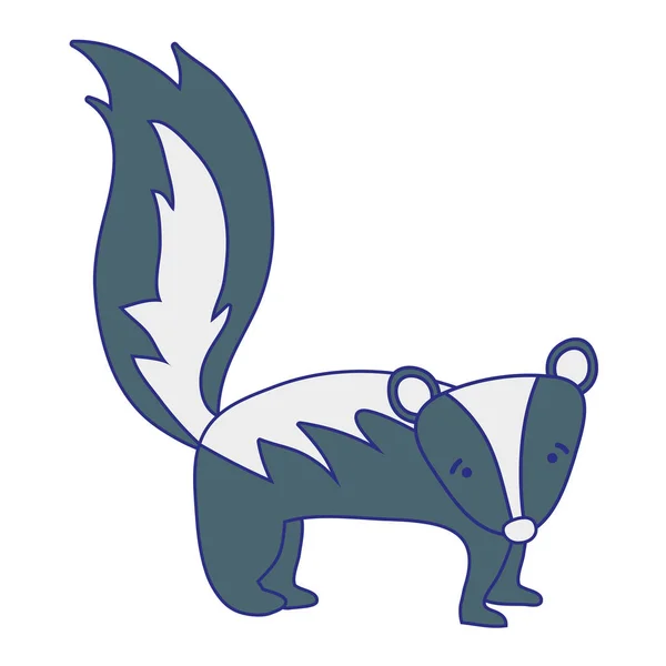 Cor Cheia Bonito Triste Skunk Selvagem Animal Vetor Ilustração — Vetor de Stock