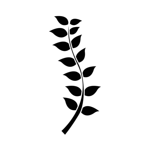 Sziluettjét Természet Ágak Levelek Növény Design Vektor Illusztráció — Stock Vector