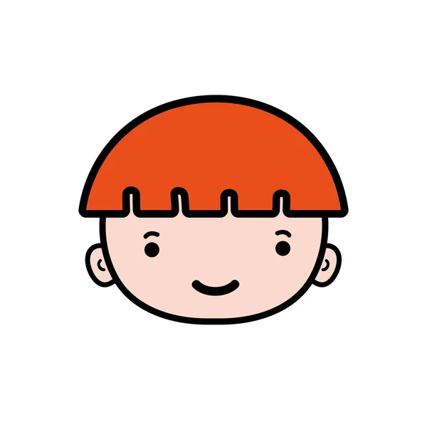 Cabeza Niño Avatar Con Ilustración Vectorial Pelo Castaño Claro — Vector de stock