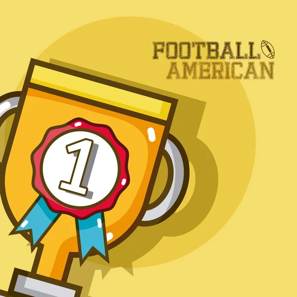 Coppa Trofeo Football Americano Disegno Grafico Illustrazione Vettore — Vettoriale Stock
