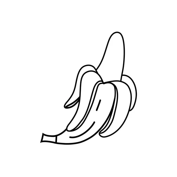 Линия Вкусные Свежие Банановые Фрукты Питания Векторные Иллюстрации — стоковый вектор