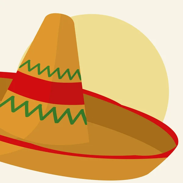 Μεξικάνικο Καπέλο Διάνυσμα Καρτούν Εικονογράφηση Γραφικού Σχεδιασμού — Διανυσματικό Αρχείο