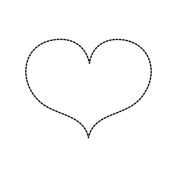 Gepunktete Form Herz Symbol Der Liebe Und Leidenschaft Ikonvektor Illustration — Stockvektor
