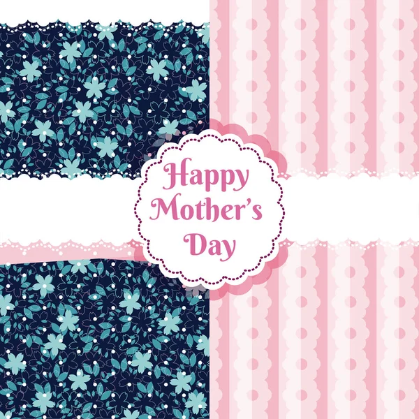 Happy Mother Days Floral Pattern Icon Vector Illustration Graphic Design — Stock Vector
