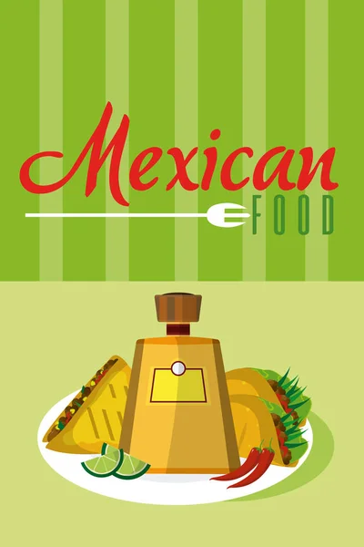 Mexické Jídlo Menu Karta Vektorové Ilustrace Grafický Design — Stockový vektor