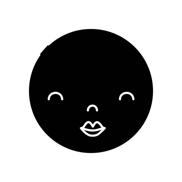 контур головы кавайи с симпатичной векторной иллюстрацией лица красотки
