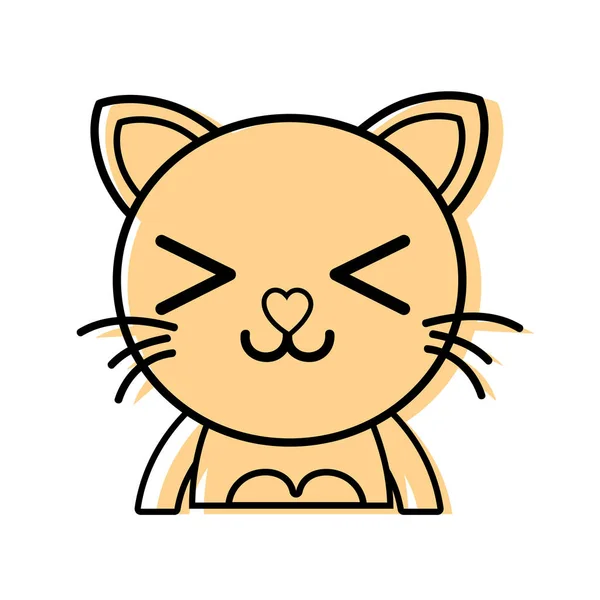 Color Gato Feliz Adorable Animal Felino Vector Ilustración — Archivo Imágenes Vectoriales