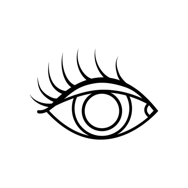 Line Vision Eye Eyelashes Style Design Vector Illustration — Stock Vector