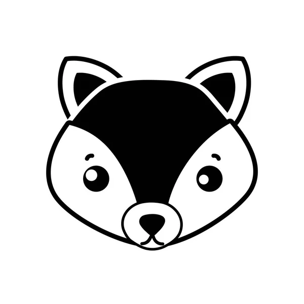 Silhouette Tender Fox Head Cute Animal Vector Illustration — Stock Vector