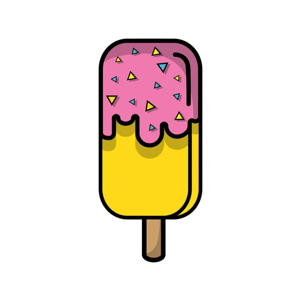 Karamell Eis Lolly Süße Dessertvektor Illustration — Stockvektor