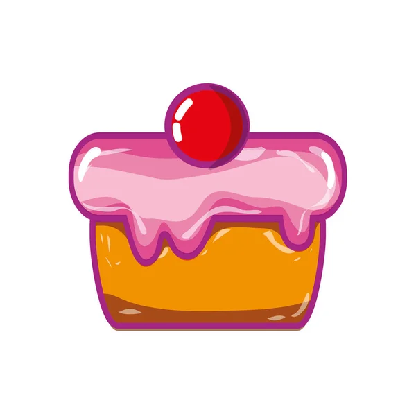 美味的蛋糕甜甜点食品矢量插图 — 图库矢量图片