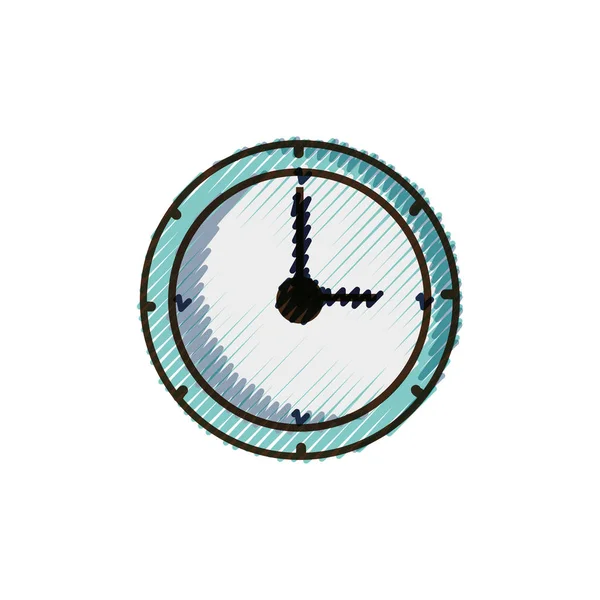 Doodle Mur Cercle Horloge Objet Conception Vectoriel Illustration — Image vectorielle