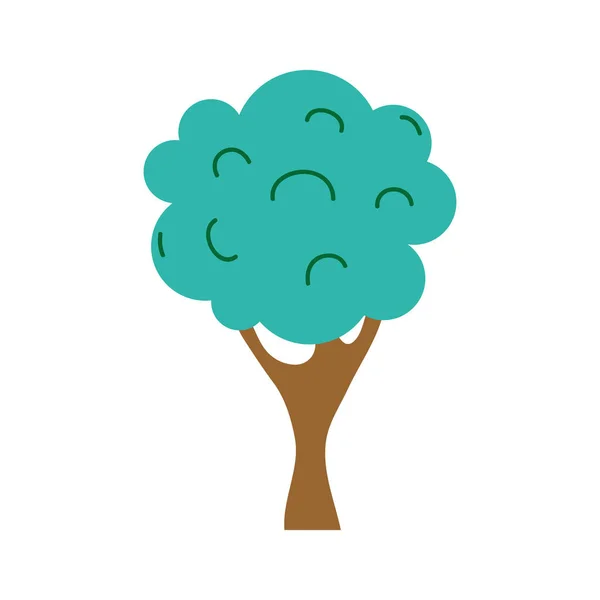Copac Natural Colorat Trunchi Ramură Design Vector Ilustrație — Vector de stoc