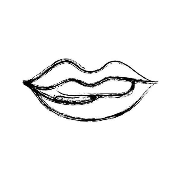口紅と口の下の唇ベクトル イラスト図口 — ストックベクタ
