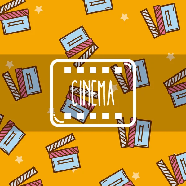 Cinema Bonito Desenhos Animados Clapboard Fundo Vetor Ilustração Gráfico Design — Vetor de Stock