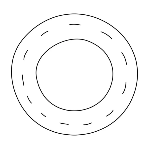 Linea Veicolo Pneumatico Disegno Della Ruota Gomma Vettoriale Illustrazione — Vettoriale Stock