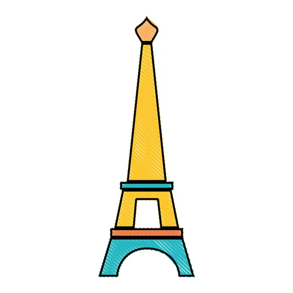 Gratedeiffel Tower Parijs Reis Vakantie Vectorillustratie — Stockvector