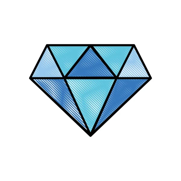 Riven Skönhet Luxury Diamond Gen Tillbehör Vektorillustration — Stock vektor