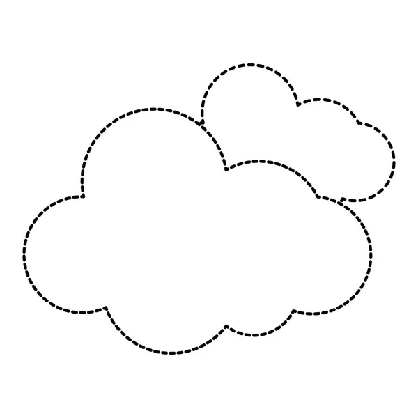 Punktierte Form Natürliche Wolken Himmel Wetter Design Vektor Illustration — Stockvektor