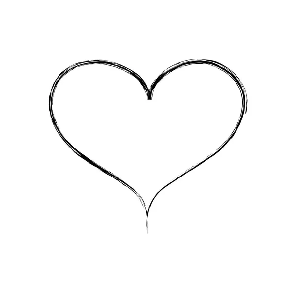 Figur Herz Symbol Der Liebe Und Leidenschaft Design Vektor Illustration — Stockvektor