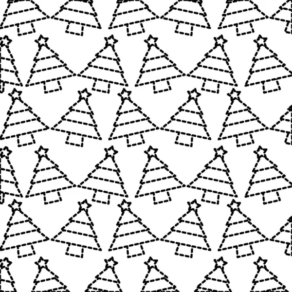 星空の背景装飾ベクトル図で点線図形 Chritsmas 松の木 — ストックベクタ