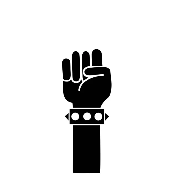 Contour Hand Bracelet Oppose Gesture Symbol Vector Illustration — Stock Vector