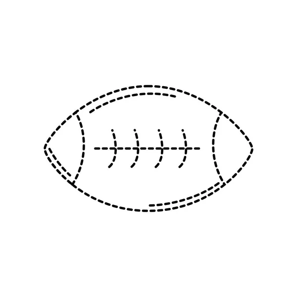 Forma Punteada Pelota Fútbol Americano Para Jugar Deporte Vector Ilustración — Archivo Imágenes Vectoriales