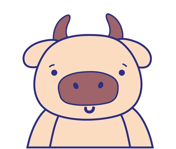 Todo Color Adorable Feliz Vaca Animal Salvaje Vector Ilustración — Vector de stock