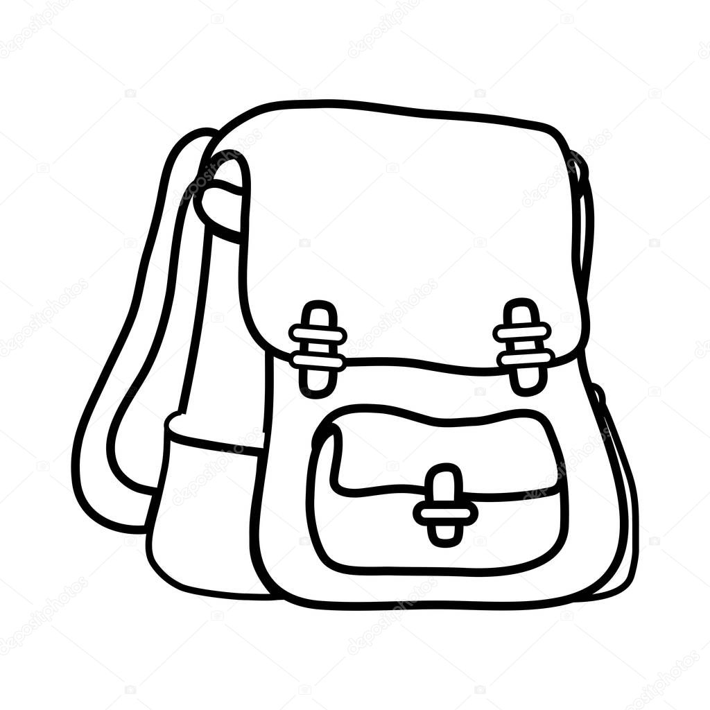 line school backpack education object design vector illustration