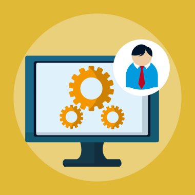 Veri merkezi Kullanıcı kavramı vektör çizim grafik tasarım