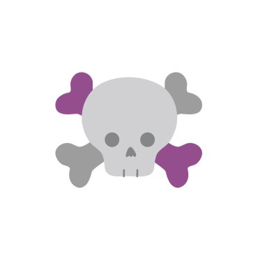 renkli darger kafatası kemikleri ölüm sembolü vektör çizim için