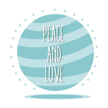 Barış ve sevgi karikatür simge vektör çizim grafik tasarım