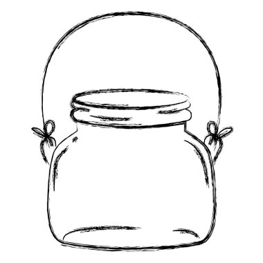 Grunge küçük ve geniş mason cam tel sapı vektör çizim ile