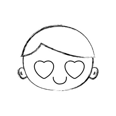 Şekil baş çocuk saç vektör çizim aşık