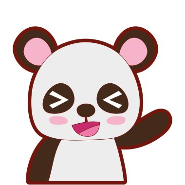 çizgi renk çok güzel ve neşeli panda vahşi hayvan vektör çizim