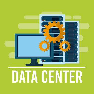 Veri merkezi bilgisayar vektör çizim grafik tasarım