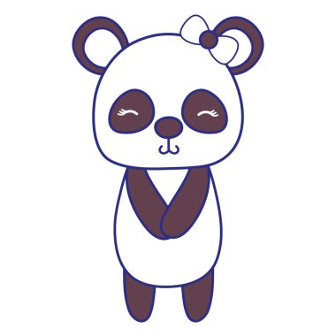 tam renkli sevimli ve utangaç panda kadın vahşi hayvan vektör çizim