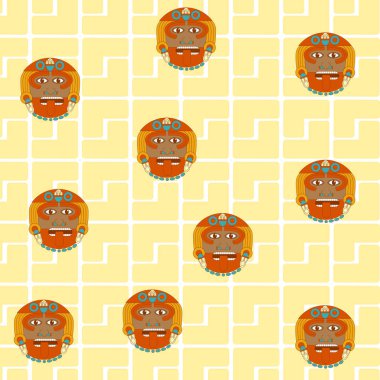 Culta maya desenler arka plan ile semboller vektör çizim grafik tasarım