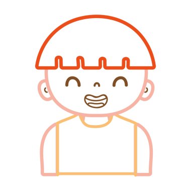 renkli gülümseme çocuk saç modeli ve t-shirt vektör çizim ile