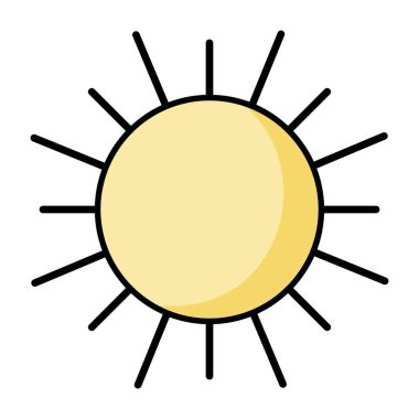 düz beyaz arka plan vektör çizim ışıklar ray güneşle